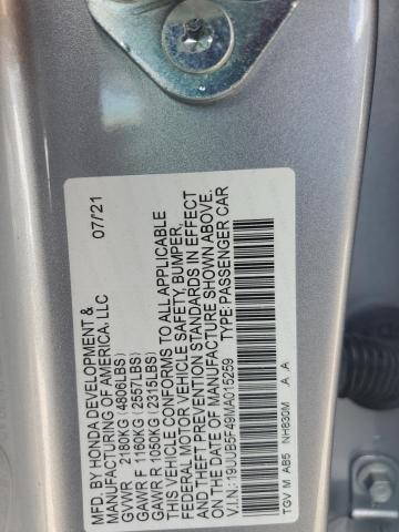 19UUB5F49MA015259 - 2021 ACURA TLX TECHNOLOGY 银色 照片 12