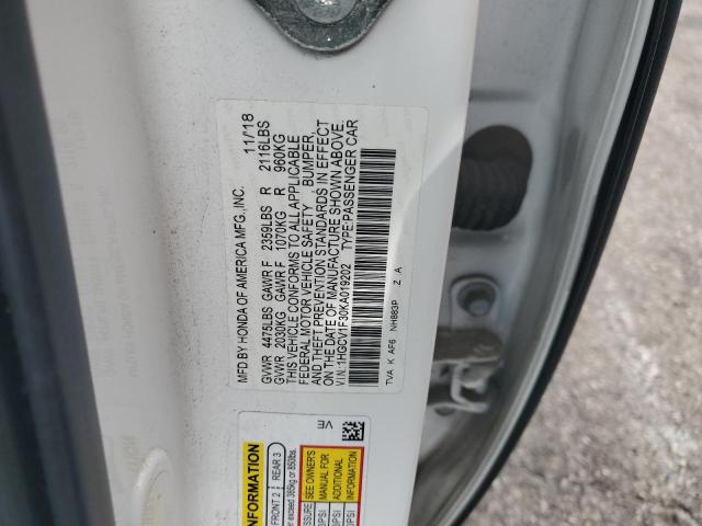 1HGCV1F30KA019202 - 2019 HONDA ACCORD SPORT Ağ foto 12