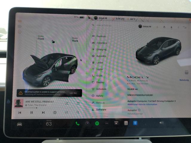 5YJYGDEE5LF020261 - 2020 TESLA MODEL Y 灰色 照片 9