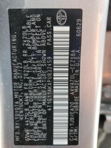 4T1G11AKXPU832459 - 2023 TOYOTA CAMRY SE NIGHT SHADE SILVER photo 12