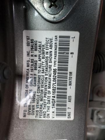 1HGFA16827L062486 - 2007 HONDA CIVIC EX 灰色 照片 13