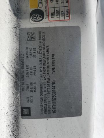 1G1FH1R75G0144705 - 2016 CHEVROLET CAMARO SS Weiß Foto 12