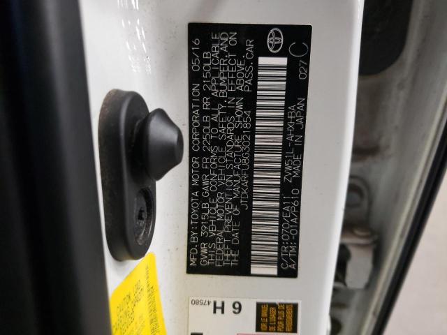 JTDKARFU8G3021854 - 2016 TOYOTA PRIUS WHITE photo 12