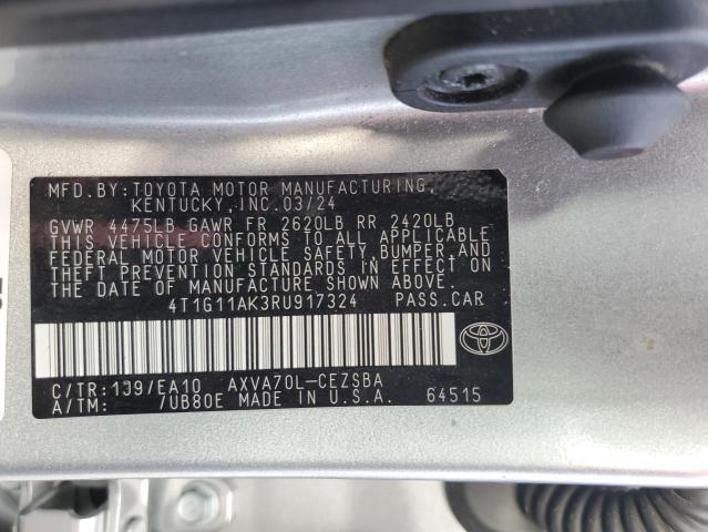 4T1G11AK3RU917324 - 2024 TOYOTA CAMRY SE NIGHT SHADE SILVER photo 13