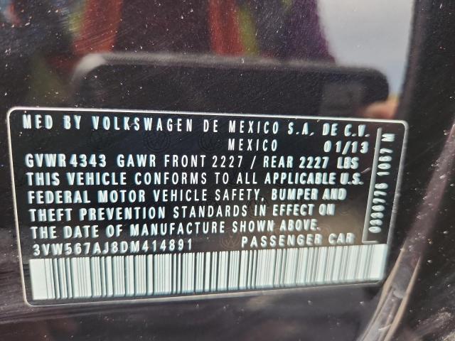 3VW567AJ8DM414891 - 2013 VOLKSWAGEN JETTA GLI BLACK photo 12