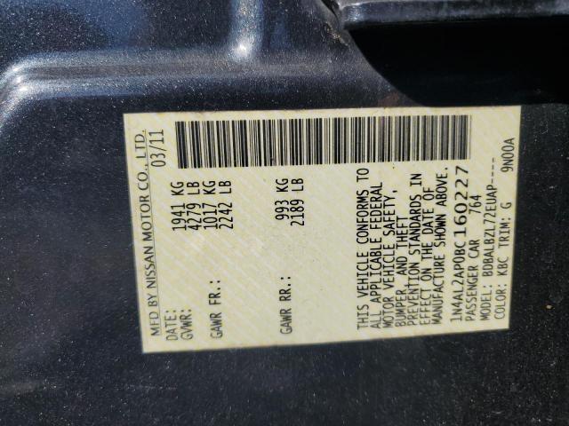 1N4AL2AP0BC160227 - 2011 NISSAN ALTIMA BASE GRAY photo 12