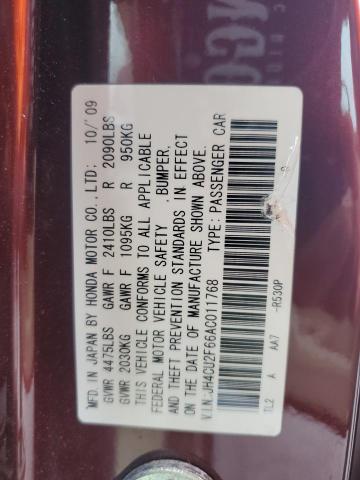 JH4CU2F66AC011768 - 2010 ACURA TSX MAROON photo 13