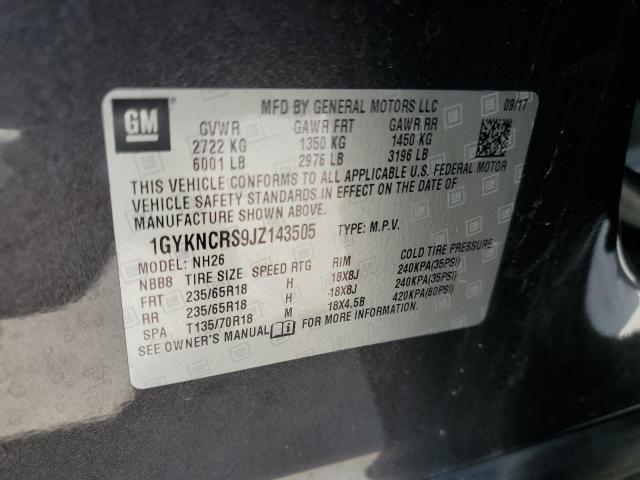 1GYKNCRS9JZ143505 - 2018 CADILLAC XT5 LUXURY 灰色 照片 14