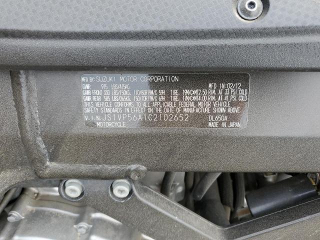 JS1VP56A1C2102652 - 2012 SUZUKI DL650 A BLACK photo 10