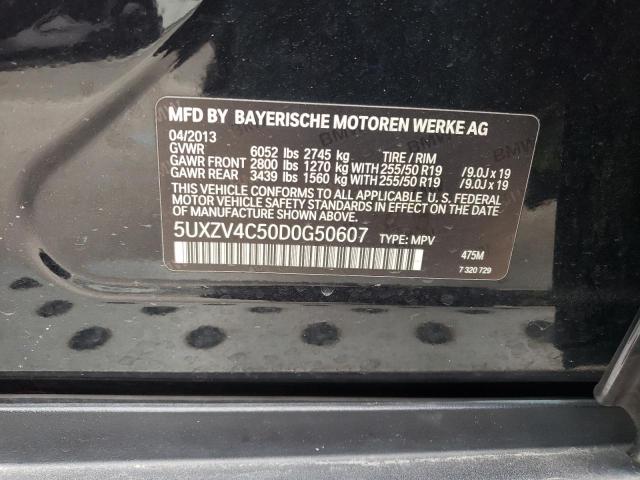 5UXZV4C50D0G50607 - 2013 BMW X5 XDRIVE35I BLACK photo 13