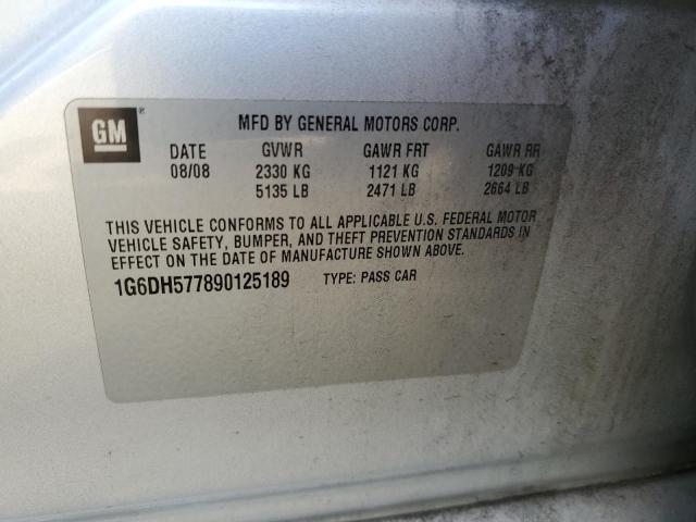 1G6DH577890125189 - 2009 CADILLAC CTS SILVER photo 12