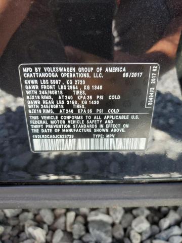 1V2LR2CA0JC523729 - 2018 VOLKSWAGEN ATLAS SE Schwarz Foto 13