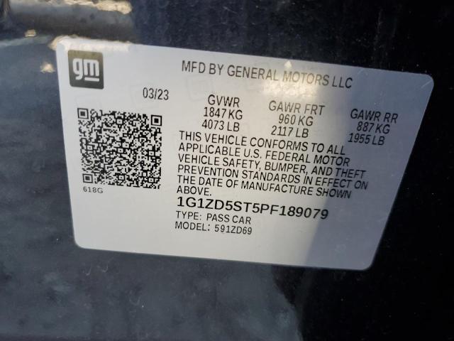 1G1ZD5ST5PF189079 - 2023 CHEVROLET MALIBU LT BLACK photo 12