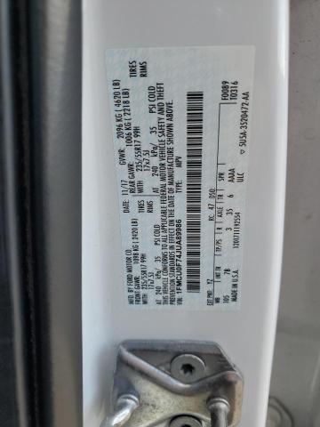 1FMCU0F74JUA89986 - 2018 FORD ESCAPE S Blanco foto 13