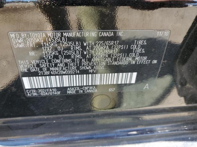 2T3BF4DV2BW099214 - 2011 TOYOTA RAV4 BLACK photo 13