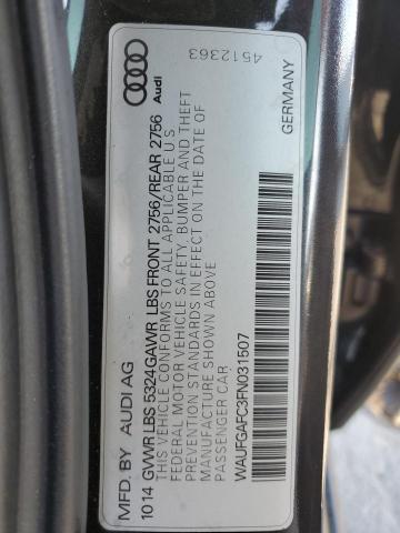 WAUFGAFC3FN031507 - 2015 AUDI A6 PREMIUM PLUS BLACK photo 12