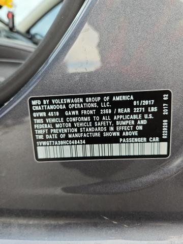 1VWGT7A39HC048434 - 2017 VOLKSWAGEN PASSAT SE SILVER photo 12