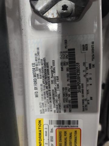 3FA6P0SU8FR280559 - 2015 FORD FUSION TITANIUM PHEV WHITE photo 12