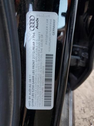 WAUHGAFCXCN044954 - 2012 AUDI A6 PRESTIGE შავი ფოტო 12