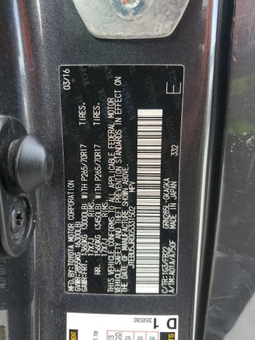 JTEBU5JR0G5331502 - 2016 TOYOTA 4RUNNER SR5/SR5 PREMIUM ნაცრისფერი ფოტო 13