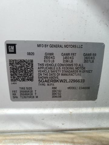 5GAERBKW2LJ296633 - 2020 BUICK ENCLAVE ESSENCE WHITE photo 13