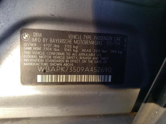 WBAPK73509A452690 - 2009 BMW 328 XI GRAY photo 12