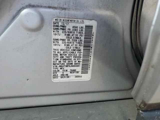 JN8AT2MT8JW464961 - 2018 NISSAN ROGUE S 银色 照片 13