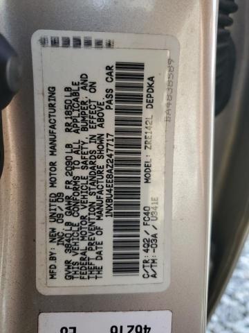 1NXBU4EE8AZ247717 - 2010 TOYOTA COROLLA BASE Ոսկեգույն լուսանկար 12