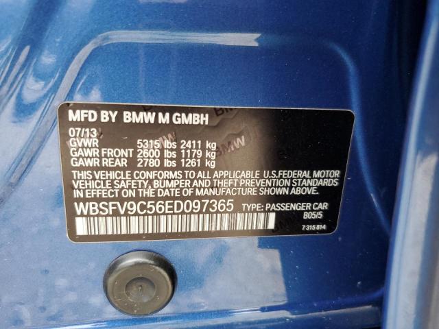 WBSFV9C56ED097365 - 2014 BMW M5 BLUE photo 12