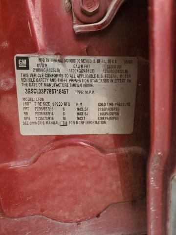 3GSCL33P78S718457 - 2008 SATURN VUE XE BURGUNDY photo 13