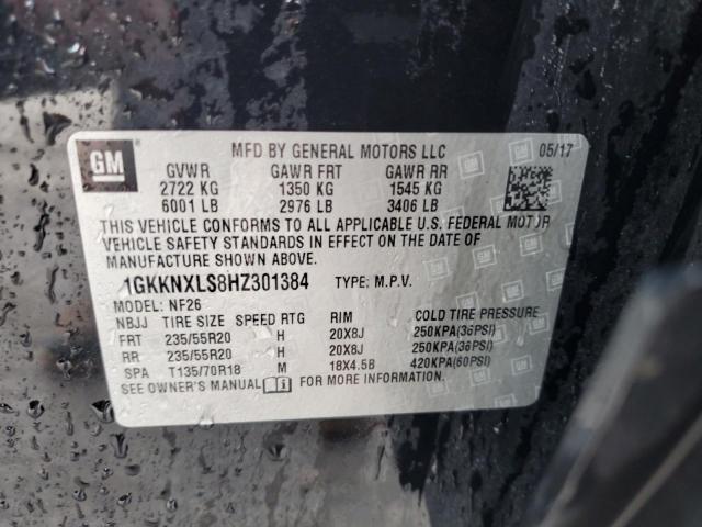 1GKKNXLS8HZ301384 - 2017 GMC ACADIA DENALI BLACK photo 13