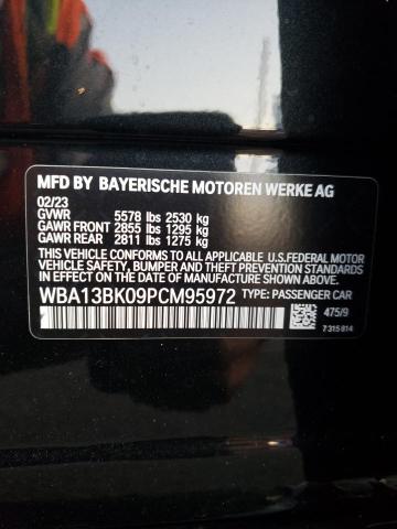 WBA13BK09PCM95972 - 2023 BMW M550XI BLACK photo 12