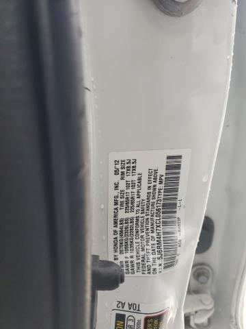 5J6RM4H7XCL056173 - 2012 HONDA CR-V EXL WHITE photo 12