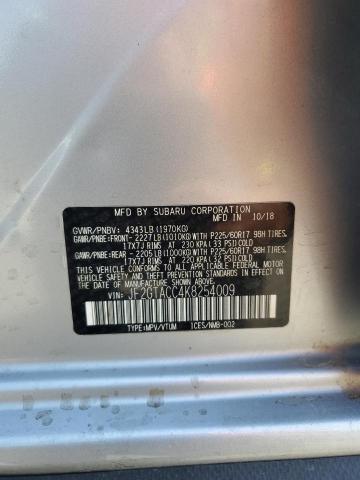 JF2GTACC4K8254009 - 2019 SUBARU CROSSTREK PREMIUM ვერცხლისფერი ფოტო 14