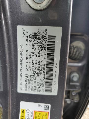 1HGCV2E35JA010811 - 2018 HONDA ACCORD SPORT Сұр фото 12