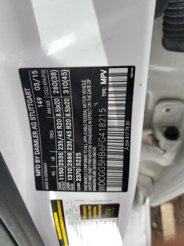 WDCGG5HB6FG418215 - 2015 MERCEDES-BENZ GLK 350 WHITE photo 14