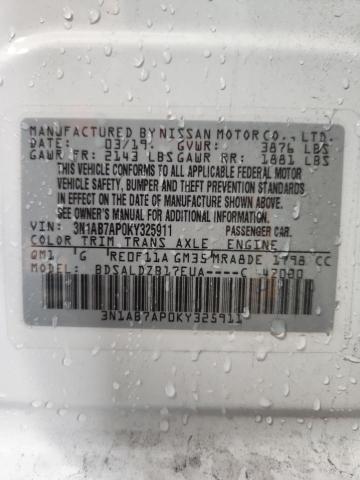 3N1AB7AP0KY325911 - 2019 NISSAN SENTRA S Ağ foto 12