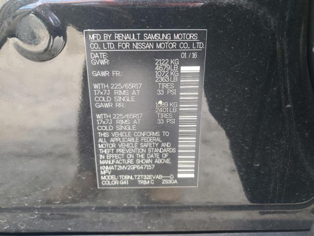 KNMAT2MV2GP647157 - 2016 NISSAN ROGUE S 黑色 照片 13