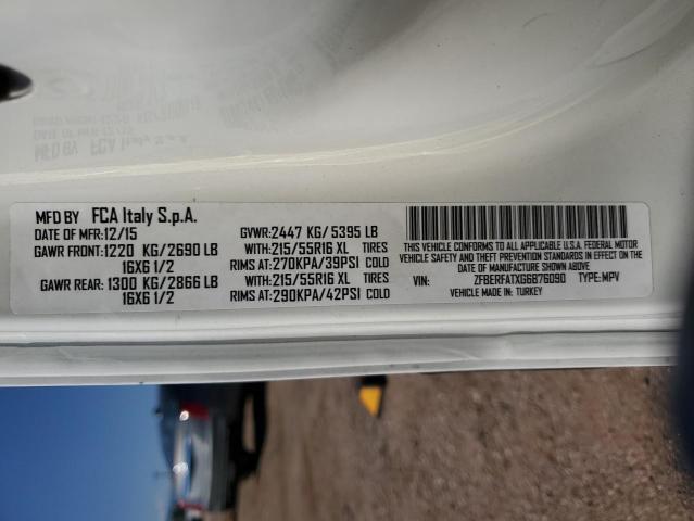 ZFBERFATXG6B76090 - 2016 RAM PROMASTER WHITE photo 13