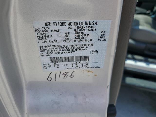 1FMCU93165KA28175 - 2005 FORD ESCAPE XLT SILVER photo 13
