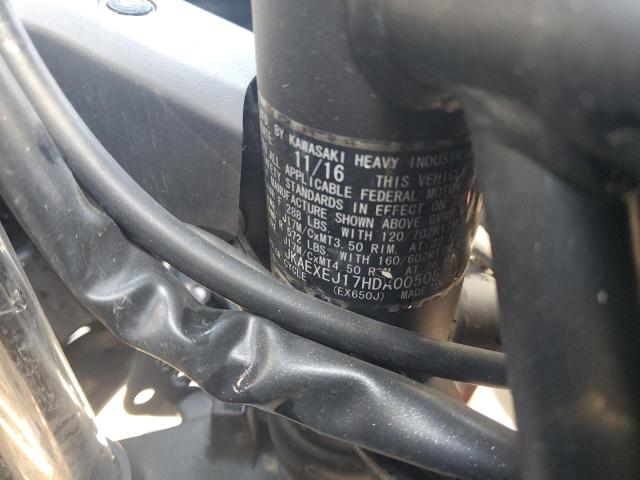JKAEXEJ17HDA00505 - 2017 KAWASAKI EX650 J გრაფიტი ფოტო 8