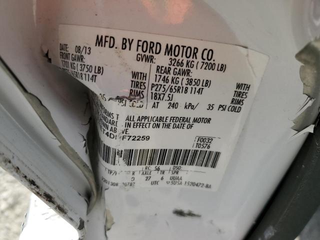 1FTFX1ET4DKF72259 - 2013 FORD F150 SUPER CAB WHITE photo 12