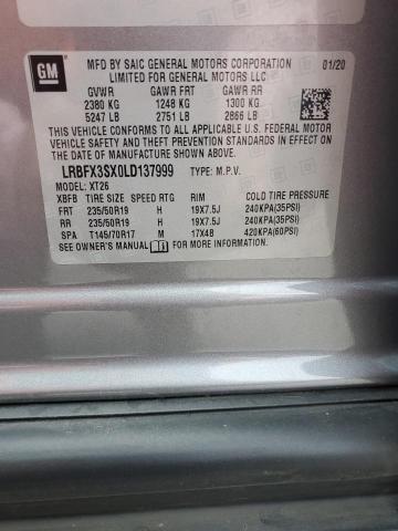 LRBFX3SX0LD137999 - 2020 BUICK ENVISION PREMIUM GRAY photo 14