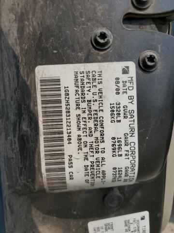 1G8ZH52831Z213404 - 2001 SATURN SL1 BLUE photo 12