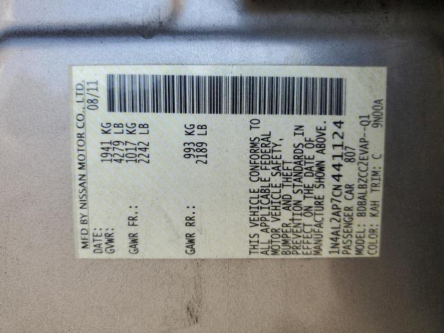 1N4AL2AP7CN441124 - 2012 NISSAN ALTIMA BASE BROWN photo 12