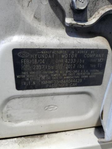 KMHWF35H84A044428 - 2004 HYUNDAI SONATA GLS WHITE photo 12