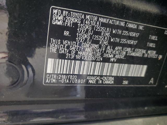 2T3F1RFV3LC097324 - 2020 TOYOTA RAV4 LE BLACK photo 13