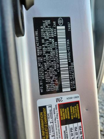 4T1BF3EK5BU661789 - 2011 TOYOTA CAMRY BASE Gri fotoğraf 12