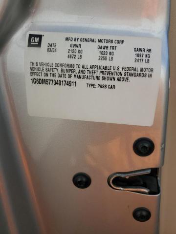 1G6DM577040174911 - 2004 CADILLAC CTS SILVER photo 12