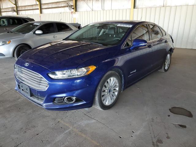 3FA6P0LUXER114606 - 2014 FORD FUSION SE HYBRID BLUE photo 1